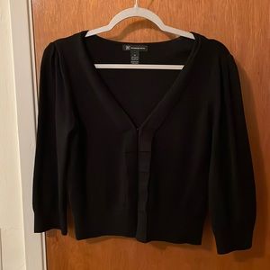 Black semi cropped cardigan